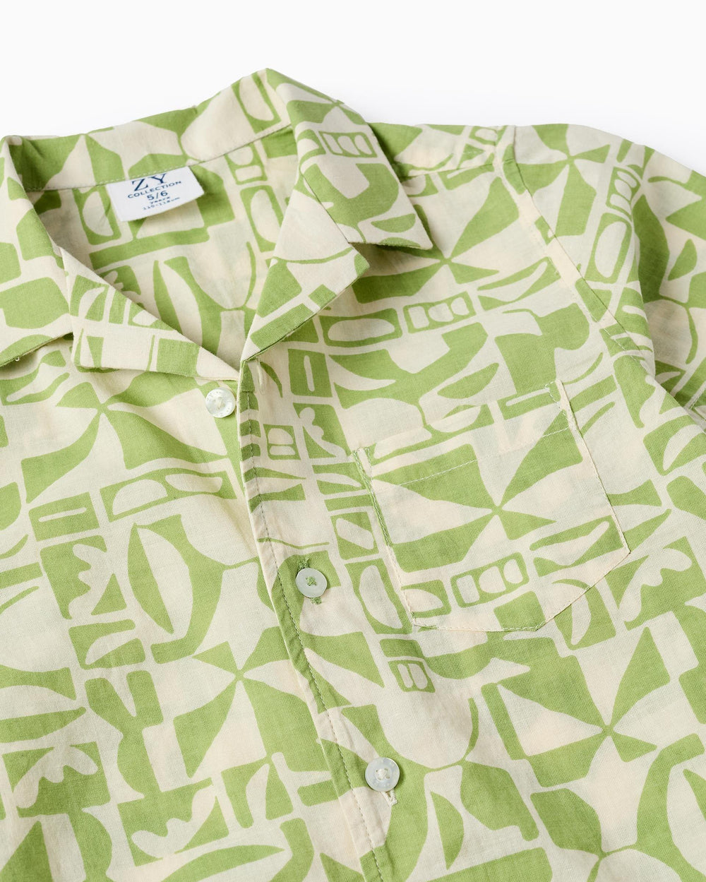 CONJ. SHIRT AND SWIM SHORTS AOP COTTON