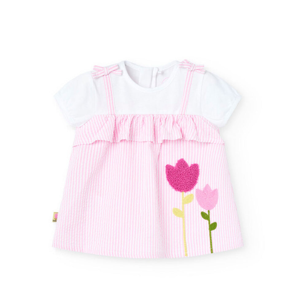 Vestido Popelín Listado De Bebé