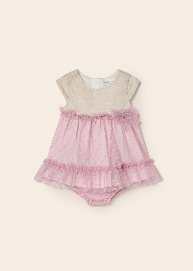 Vestido combinado tul