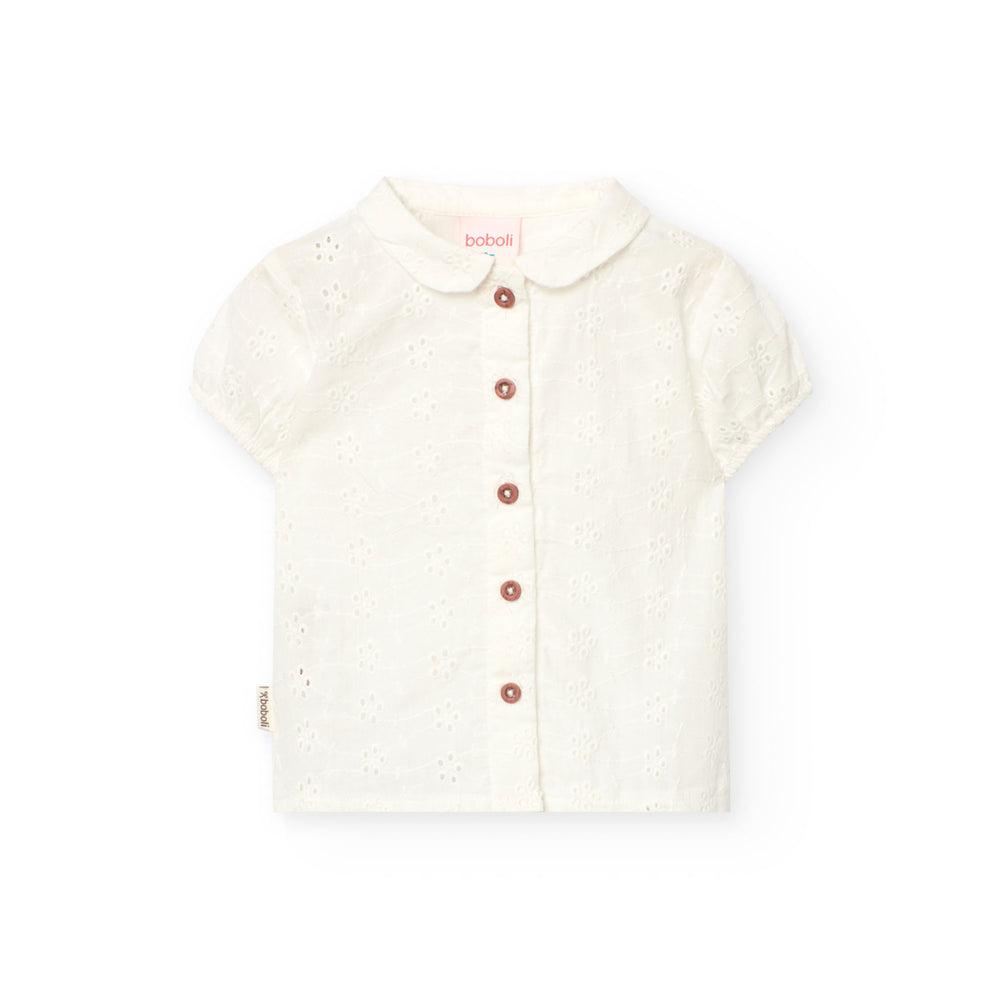 Camisa Batista Bordada De Bebé Niña