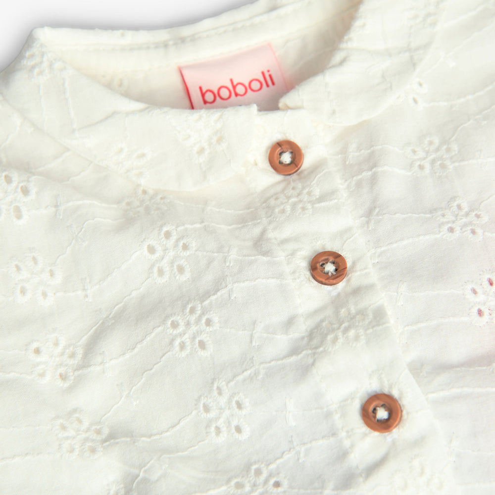 Camisa Batista Bordada De Bebé Niña