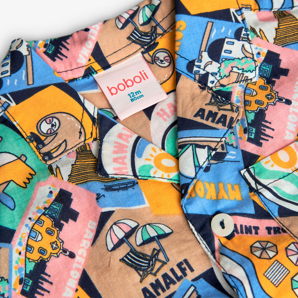 Camisa Popelín Estampada De Bebé