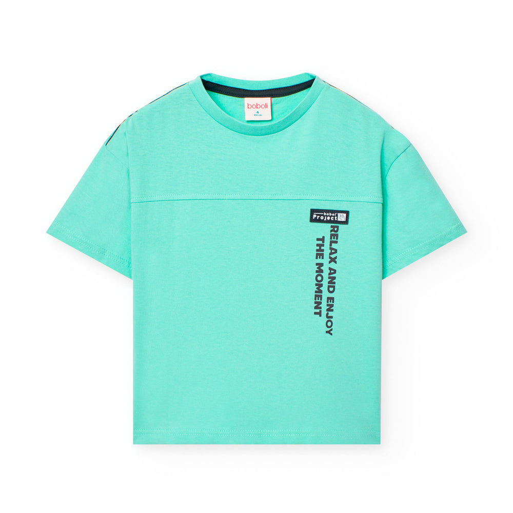Conj. Camiseta Punto Tintada Y Bermudas Denim Punto