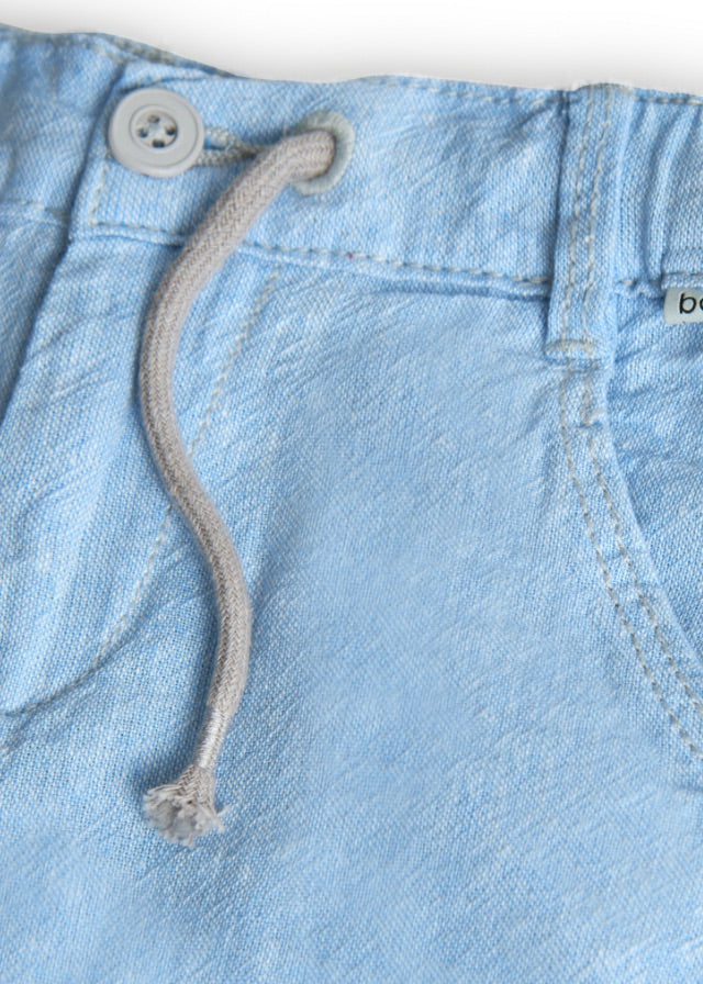 Pantalón lino bicolor