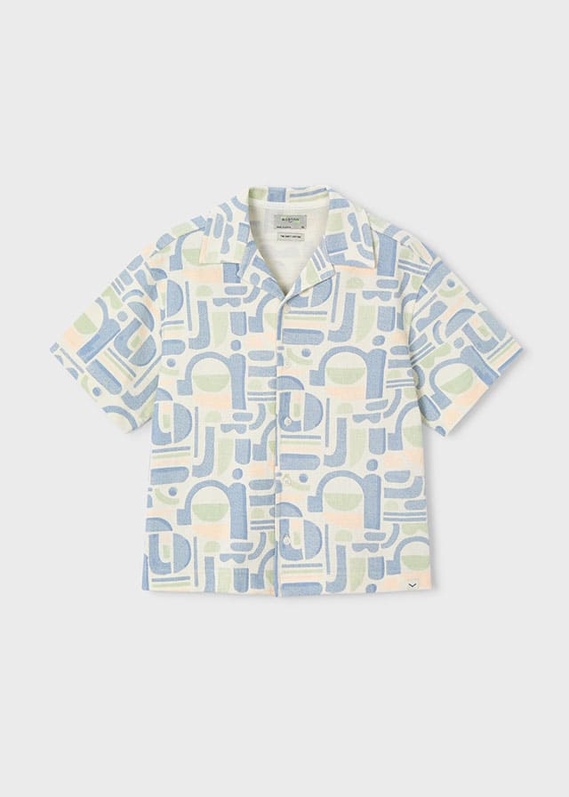 Conj. Camisa m/c punto estampada y Bermuda punto estructura