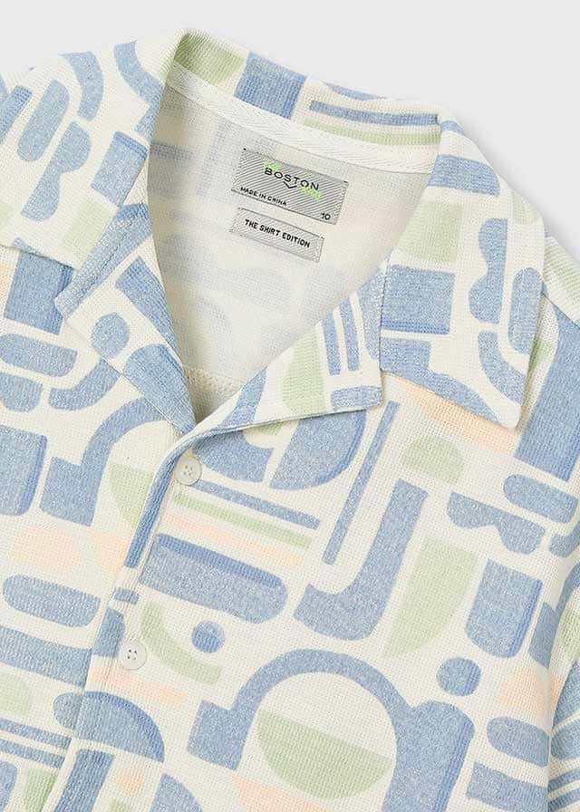 Conj. Camisa m/c punto estampada y Bermuda punto estructura