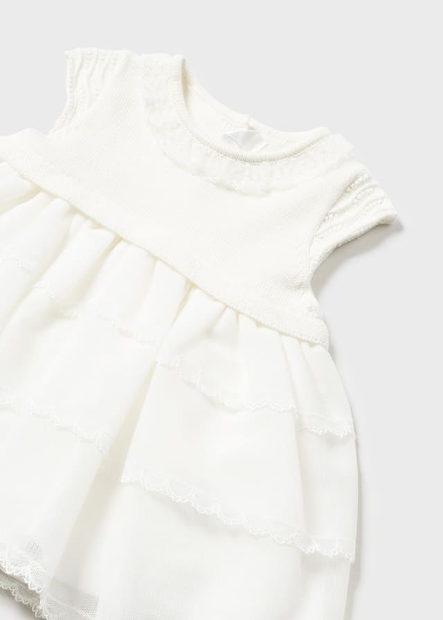 Vestido combinado tricot