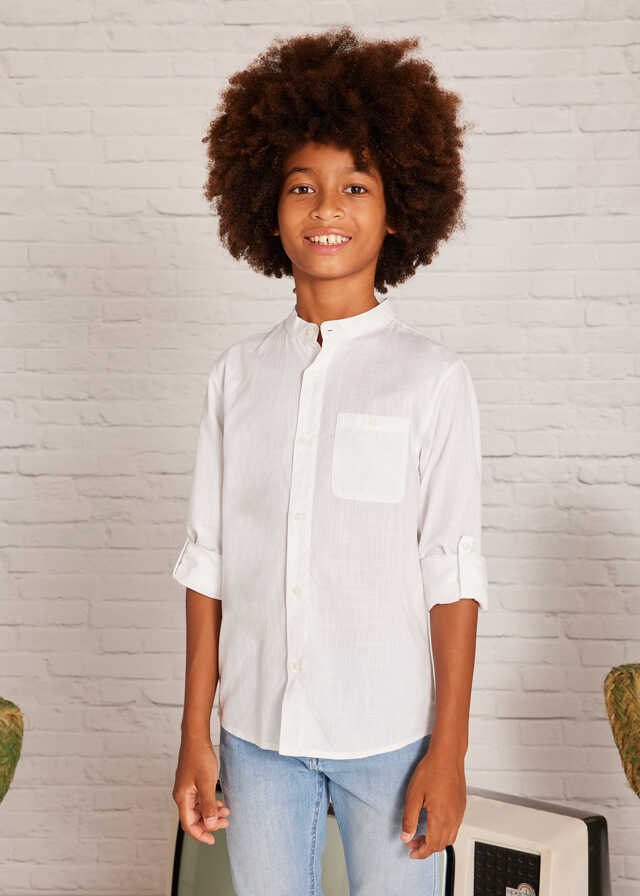 Camisa m/l cuello mao