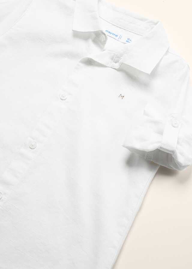 Camisa m/l lino básica