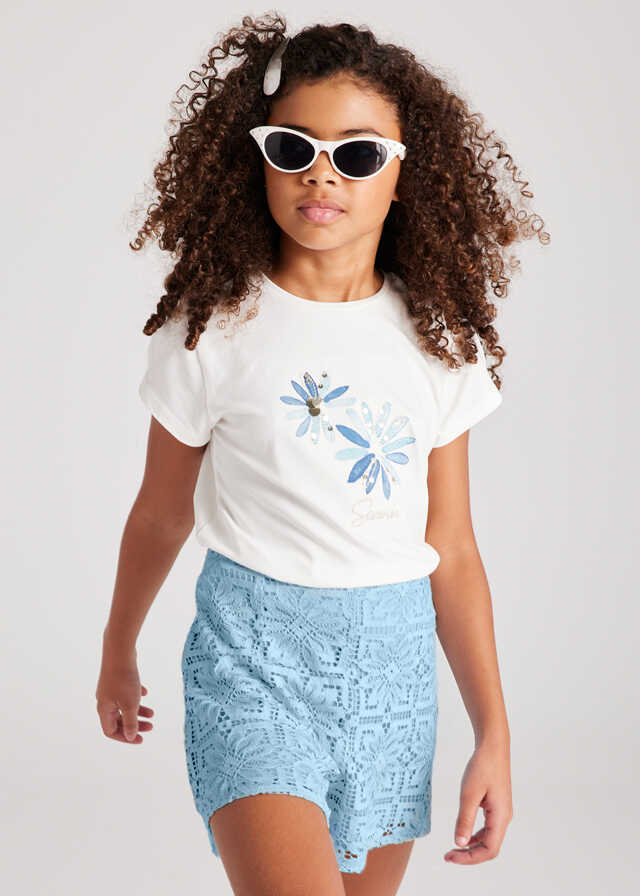 Camiseta m/c bordado