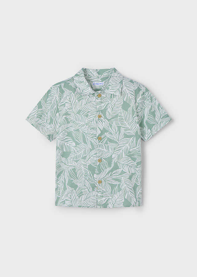 Conj. Camisa m/c gasa estampada y Bermuda lino delavado