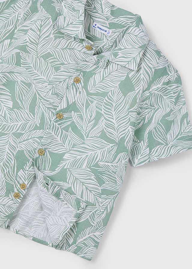 Conj. Camisa m/c gasa estampada y Bermuda lino delavado