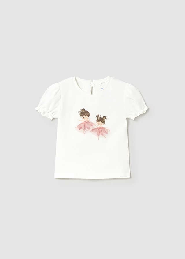 Conj. Camiseta m/c vestir y Falda tul plisado