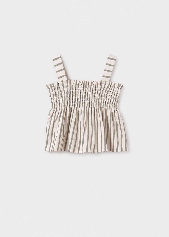 Conj. Camiseta tirantes rayas y Pantalon corto punto