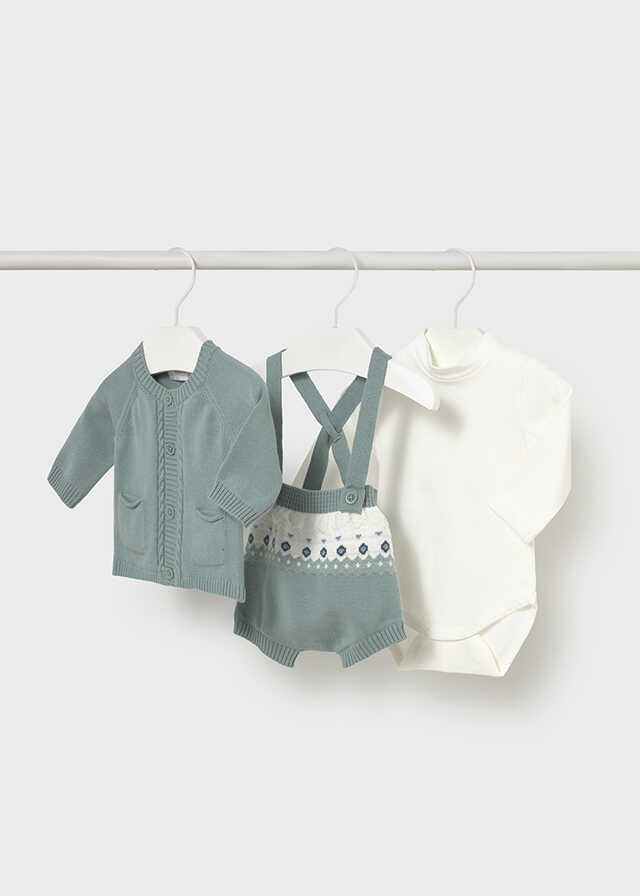 Conj. pantalon corto tricot