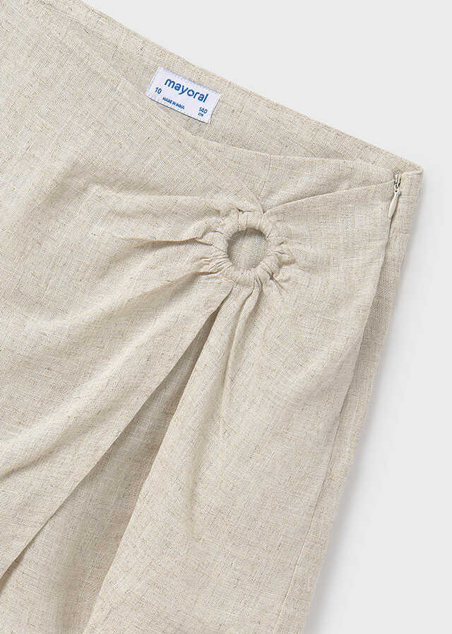 Conj. Top lazo asimetrico y Falda pantalon arandela