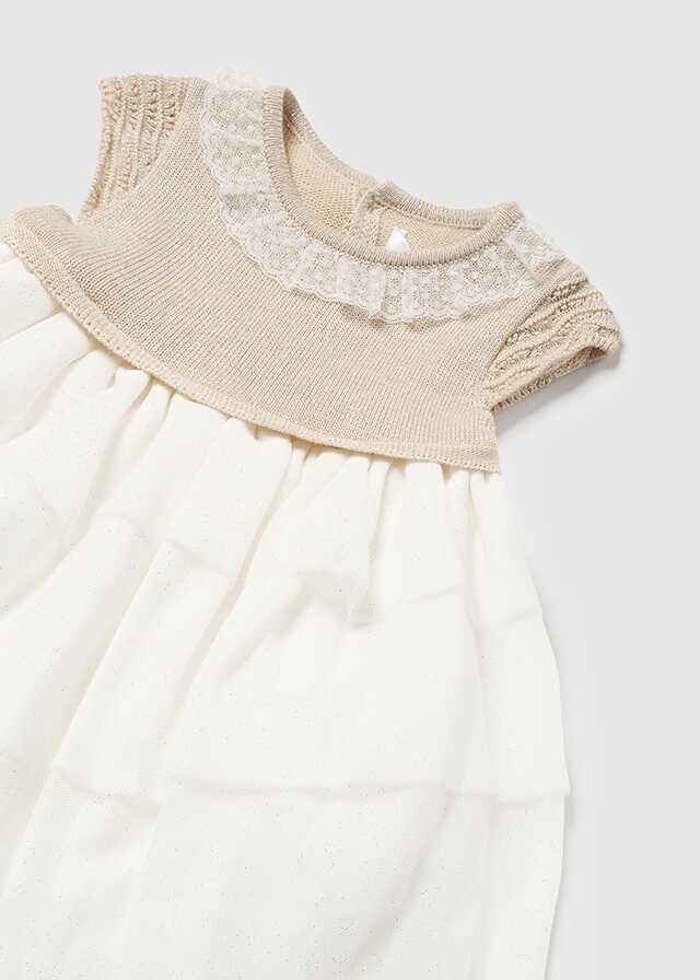 Vestido combinado tricot