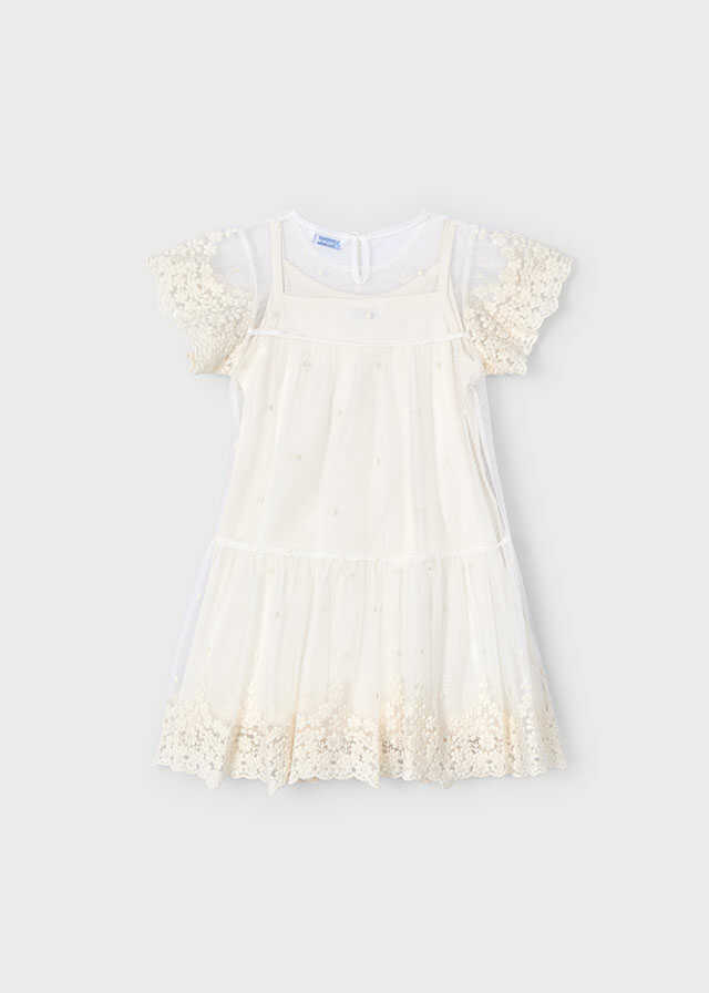 Vestido tul bordado