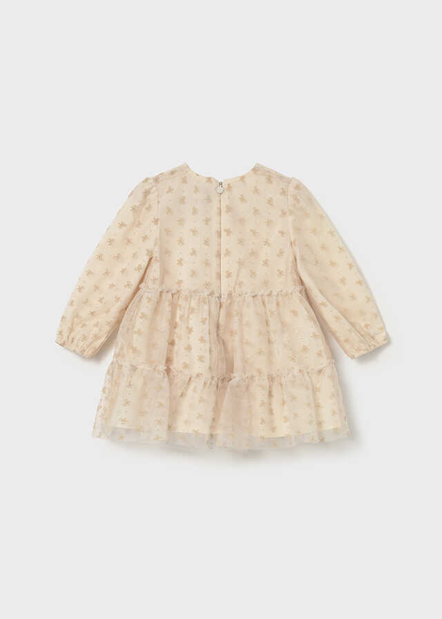 Vestido tul flocado