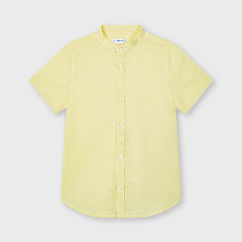 Camisa m/c lino c/mao