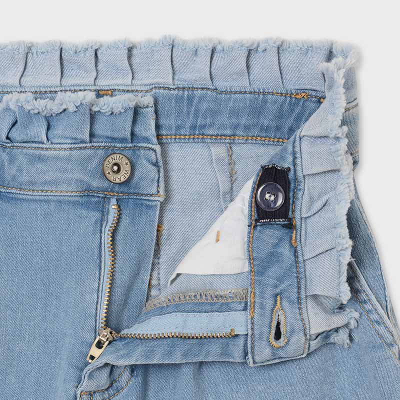 Short tiro alto denim