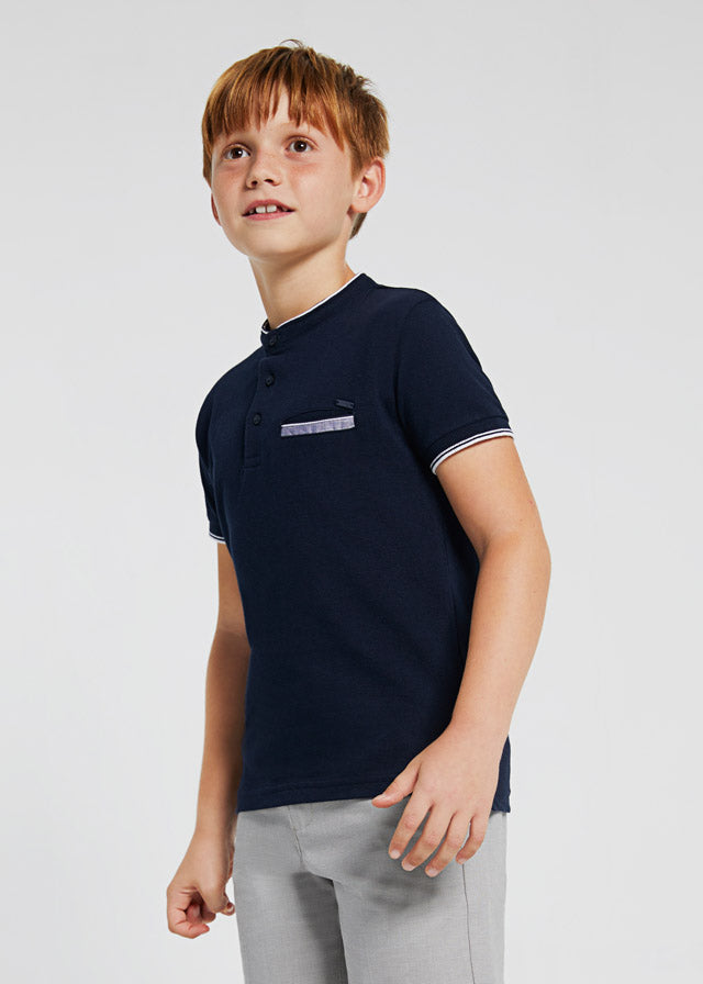Polo m/c cuello contraste