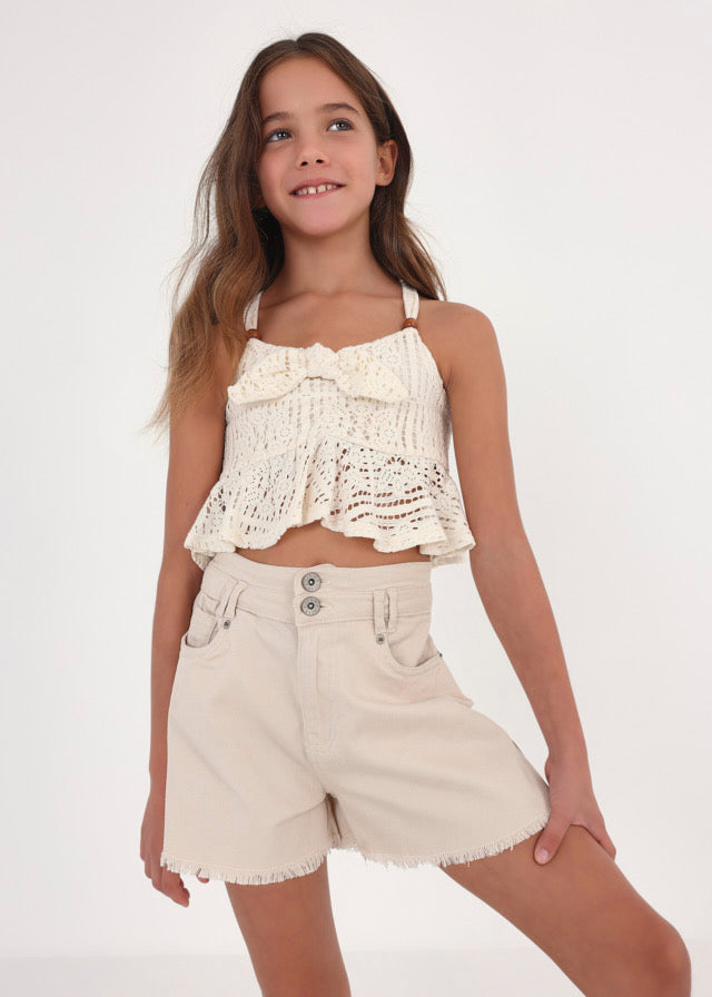 Pantalon corto sarga