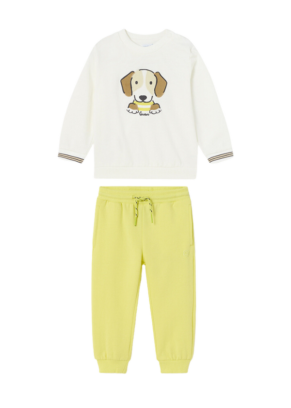 Conj. Pantalón felpa básico puños y  Pullover sin capucha