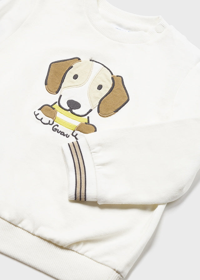 Conj. Pantalón felpa básico puños y  Pullover sin capucha