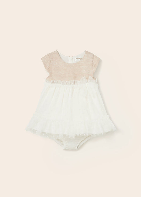 Vestido combinado tul
