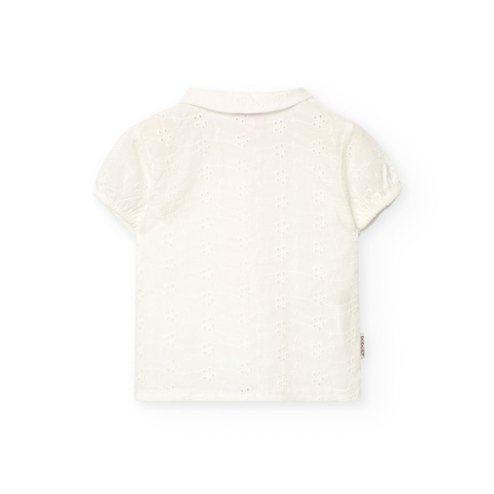 Camisa Batista Bordada De Bebé Niña