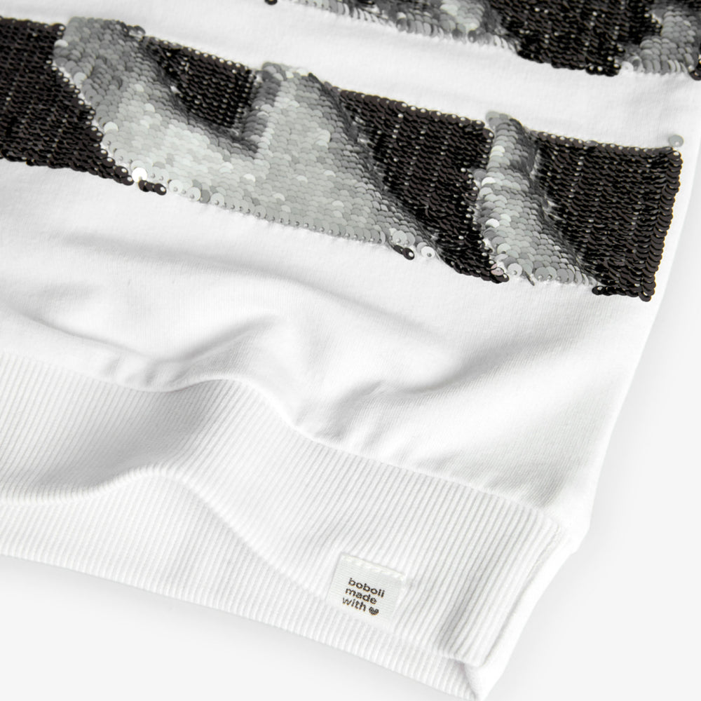 Conj. Sudadera Felpa Elástica Y Short Con Lentejuelas
