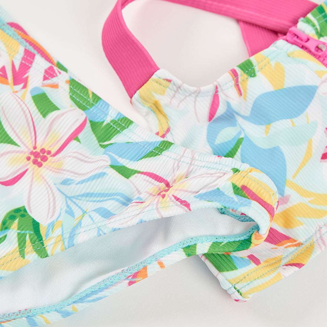 Bikini poliamida flores de niña