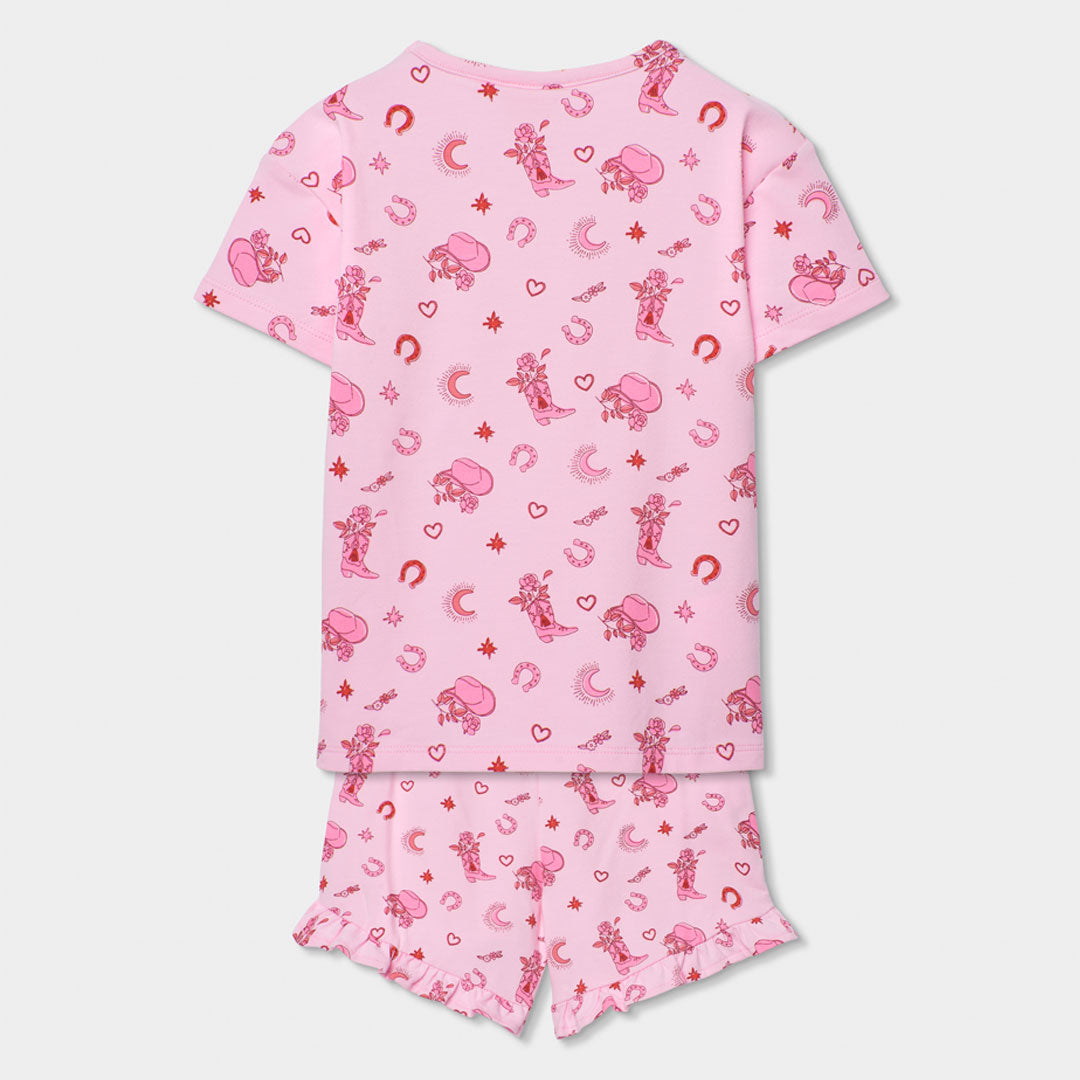 Pijama punto estampado de niña