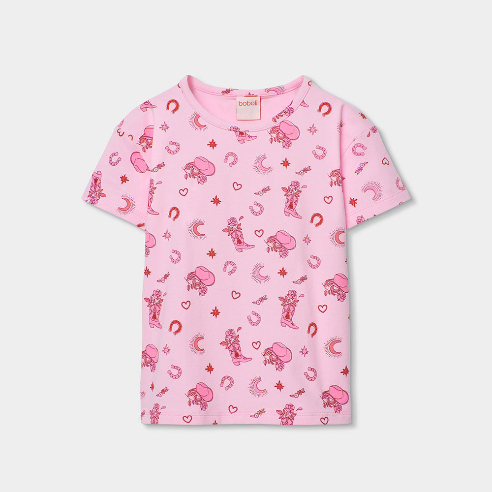 Pijama punto estampado de niña