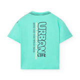 Conj. Camiseta Punto Tintada Y Bermudas Denim Punto