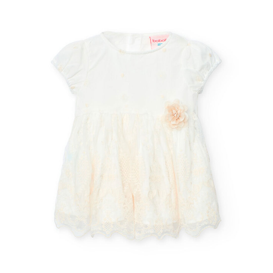 Vestido Tul Bordado De Bebé -Bci
