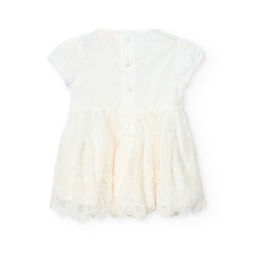 Vestido Tul Bordado De Bebé -Bci