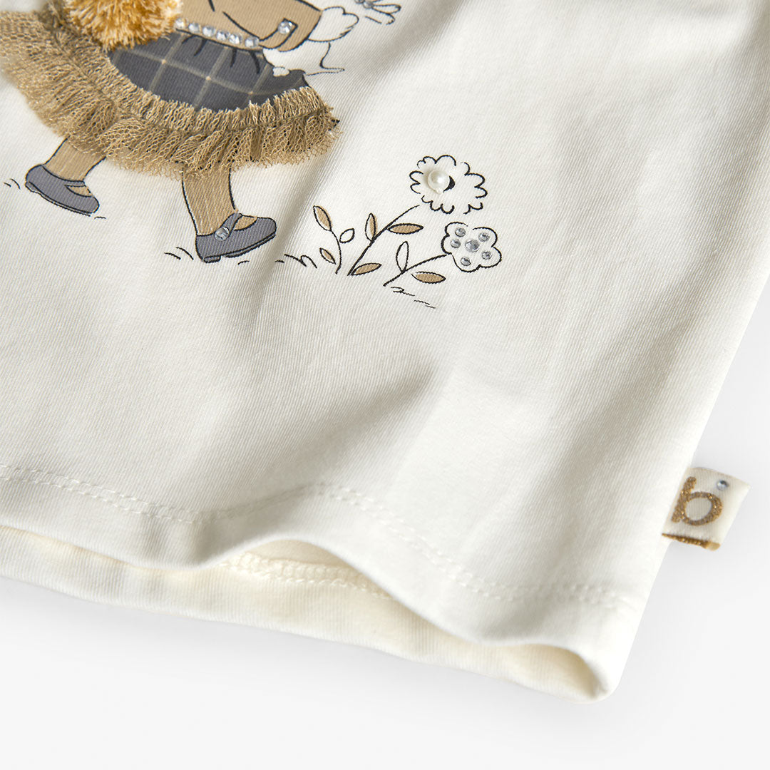 Conj. Camiseta punto elástico y Falda punto cuadros