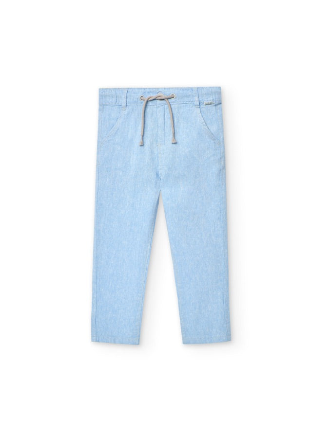 Pantalón lino bicolor