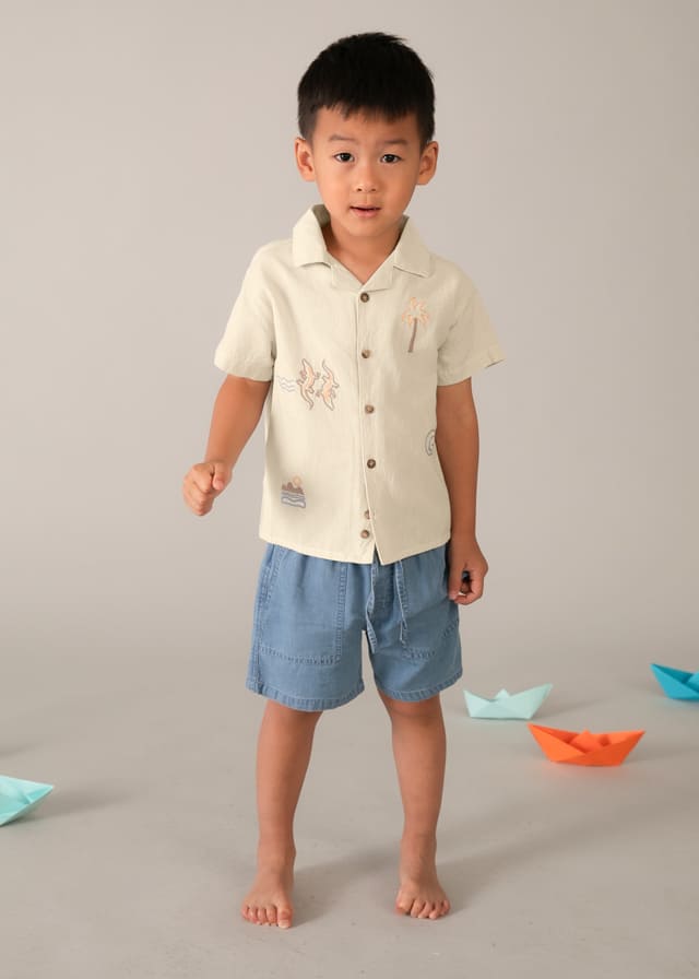 Camisa m/c bordados