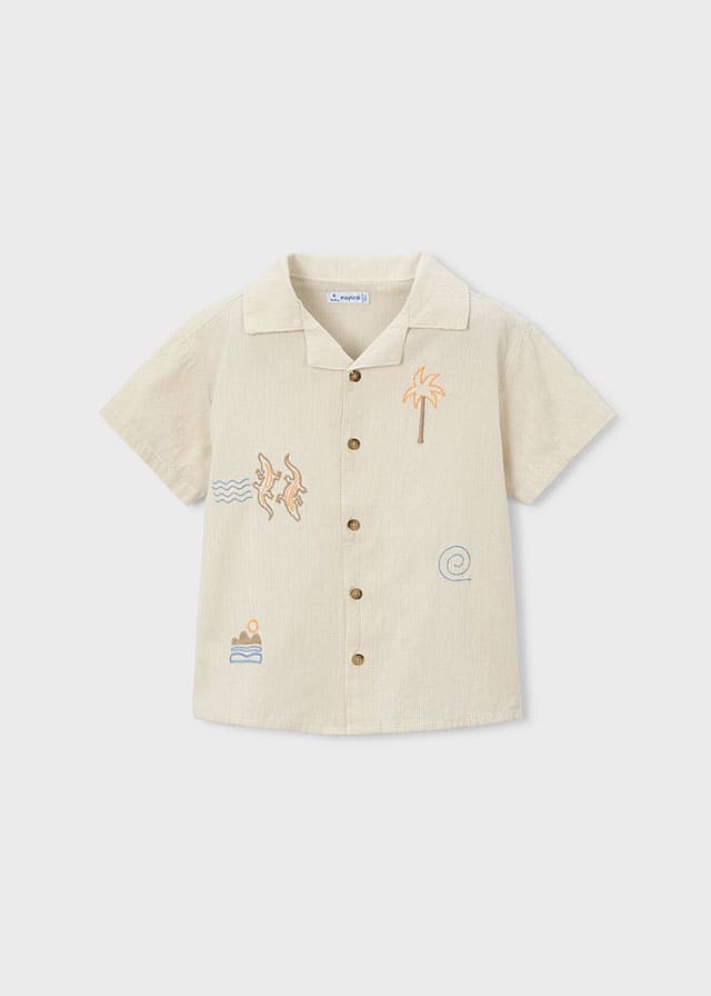 Camisa m/c bordados