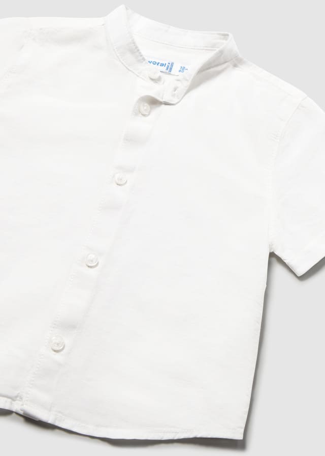 Camisa m/c lino cuello mao