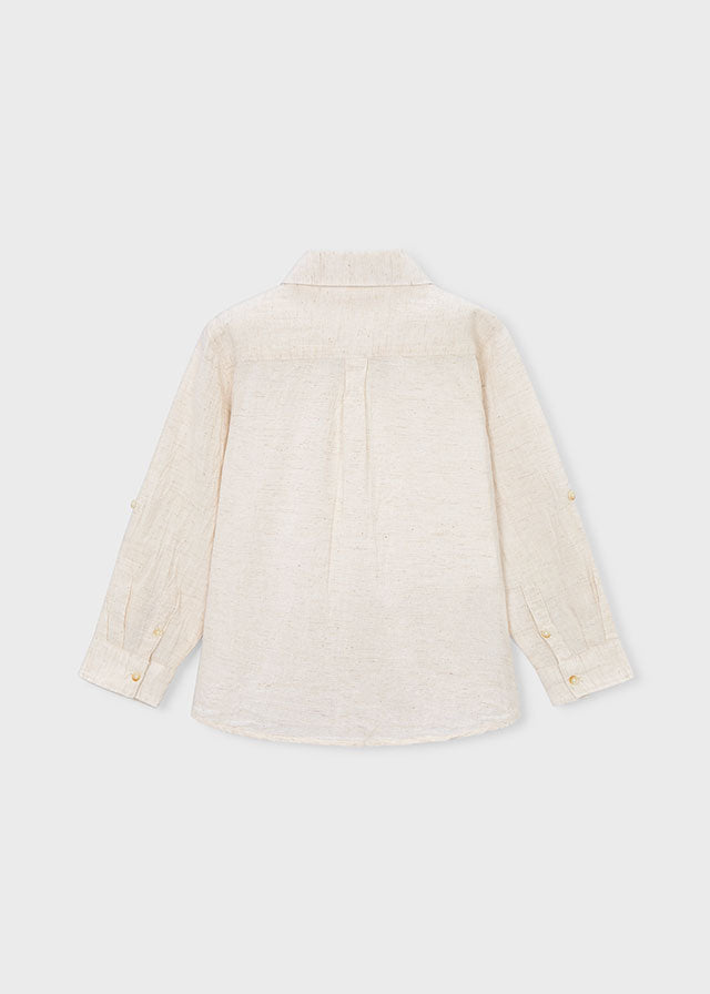 Camisa m/l lino c/camisero