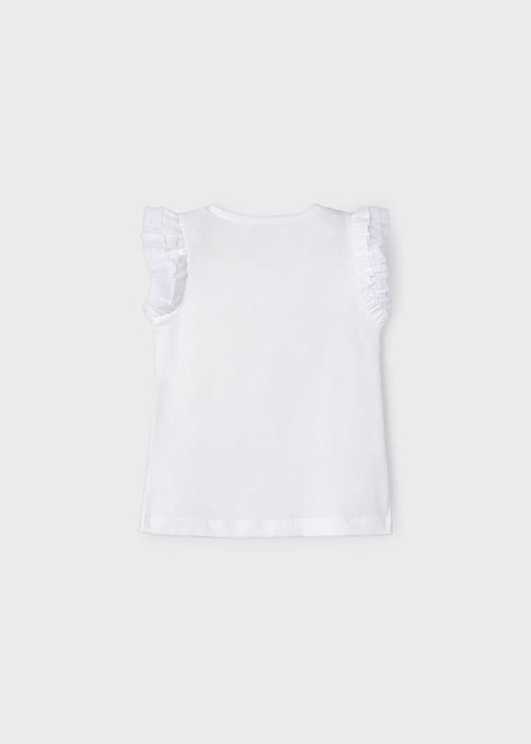 Camiseta m/c flores aplique