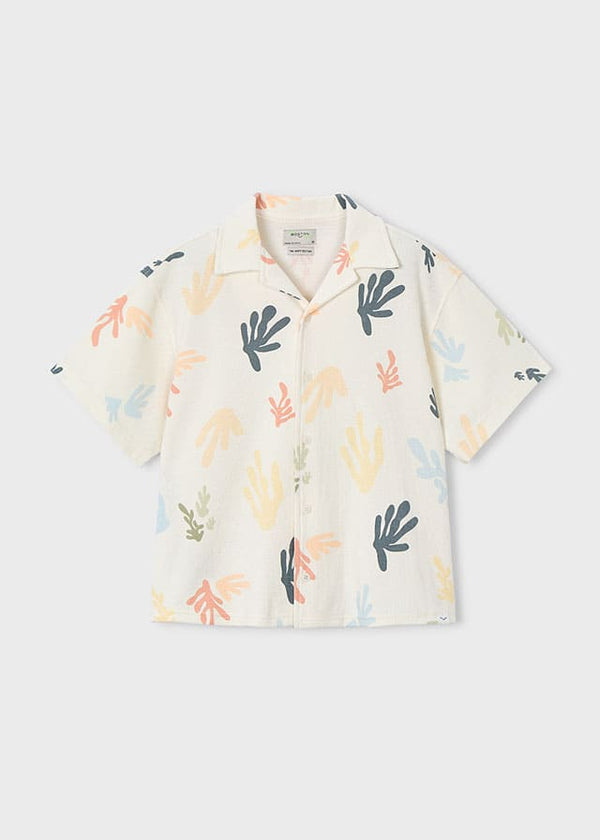 Conj. Camisa m/c punto estampada y Bermuda punto estructura