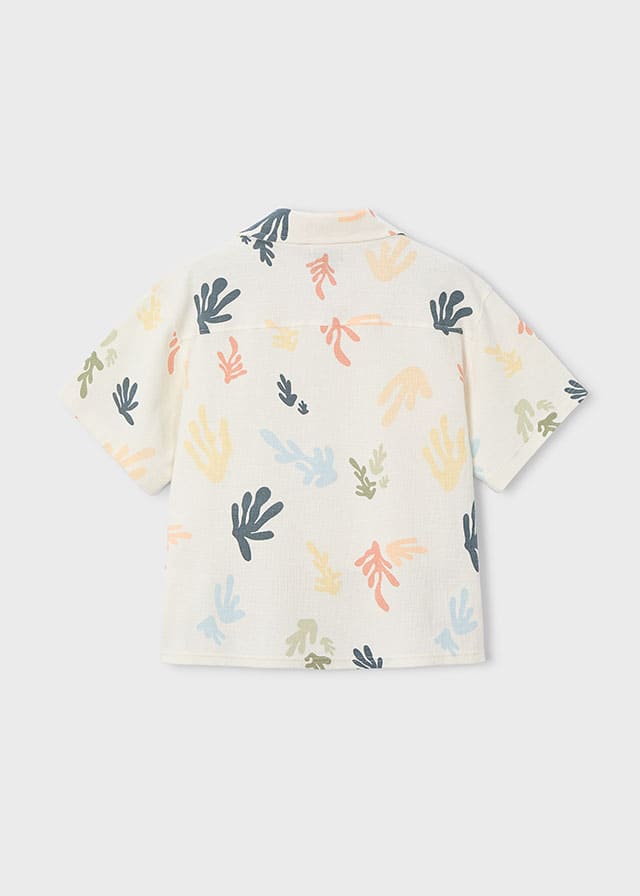 Conj. Camisa m/c punto estampada y Bermuda punto estructura
