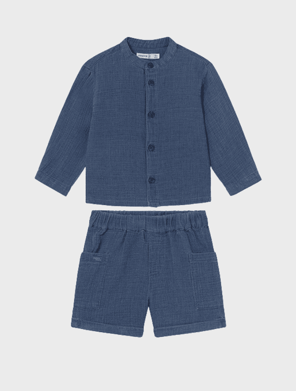 Conj. Camisa m/l  y Bermuda bambula tejanera