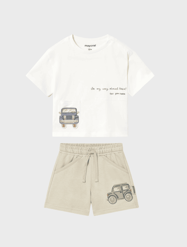 Conj. Camiseta m/c bolsillo y Bermuda felpa play