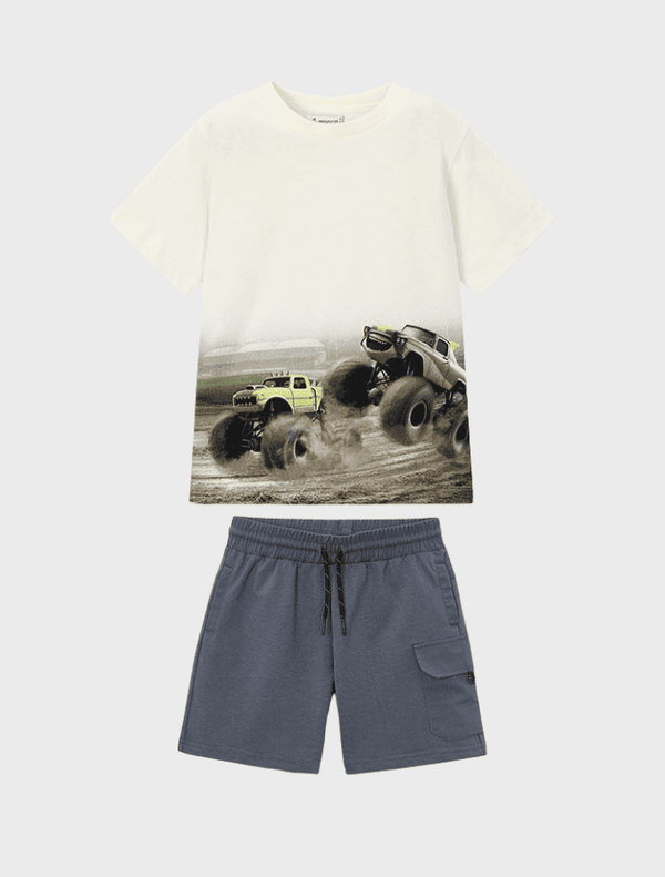 Conj. Camiseta m/c print posicionad y Bermuda combinada
